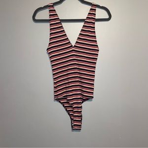 Reformation stripe pattern body suit size medium